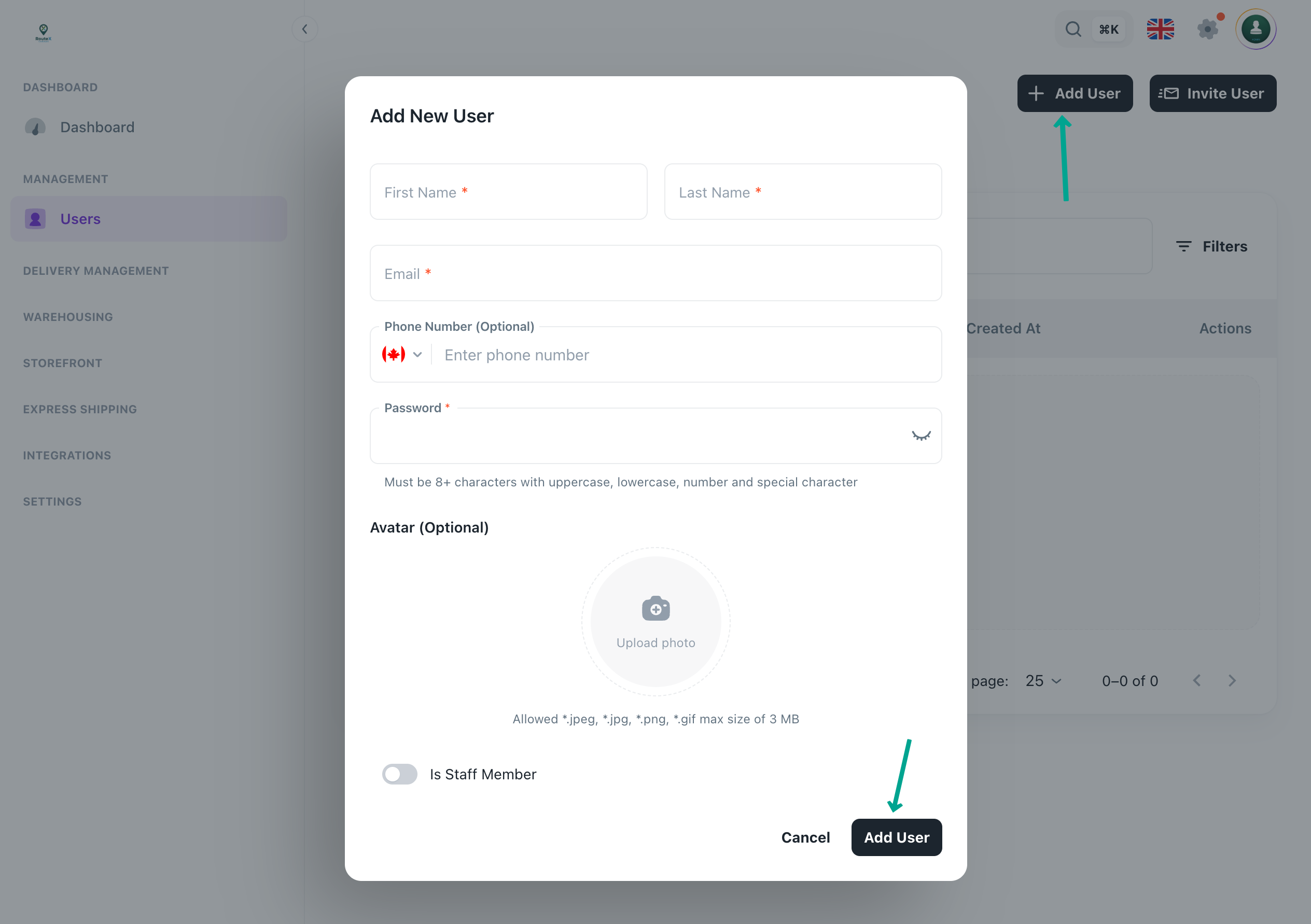 Add User Form